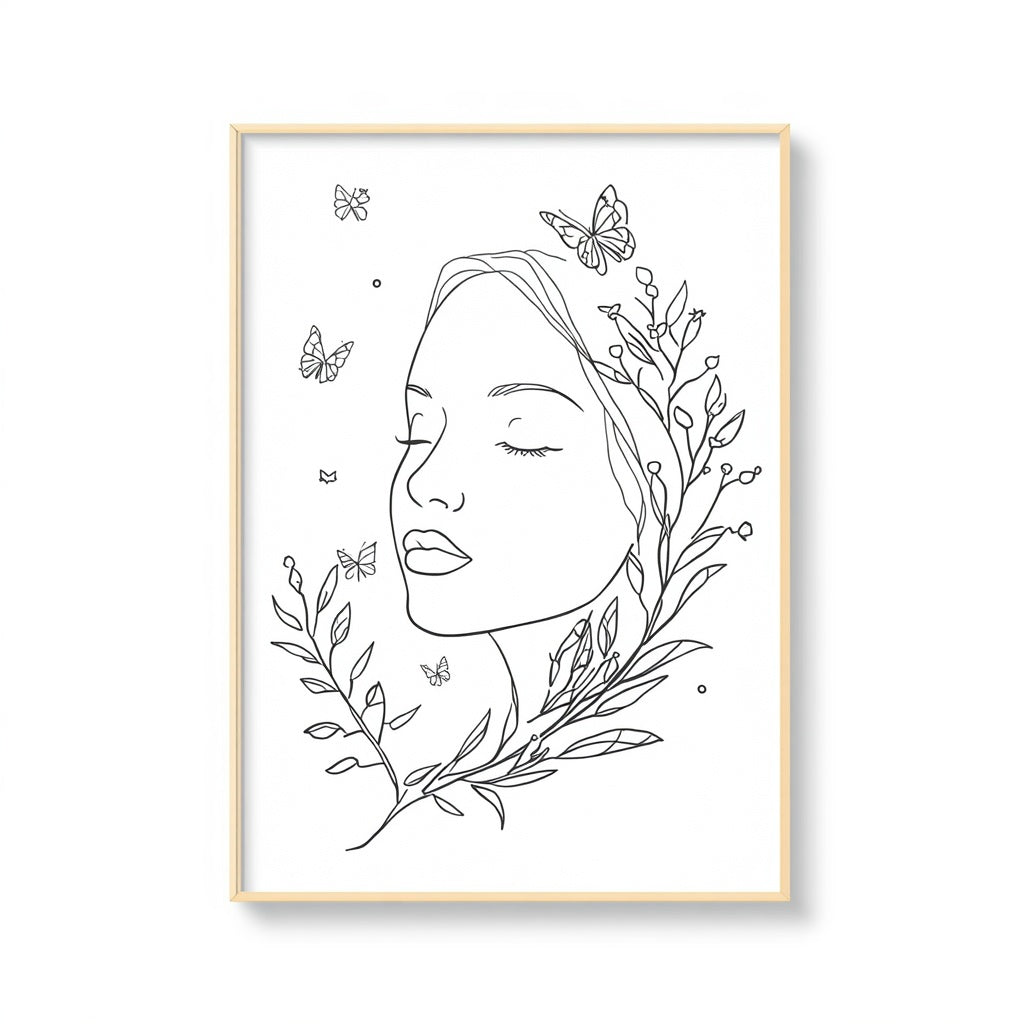 Douce Harmonie – Affiche Minimaliste Femme & Nature